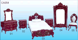 CA054 - Mahogany Bedroom set in 1:12 scale - Click Image to Close