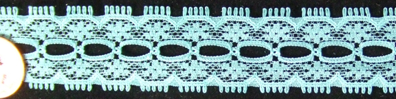 L018, Turq EMBROIDERED LACE Trim - 4ft - Click Image to Close