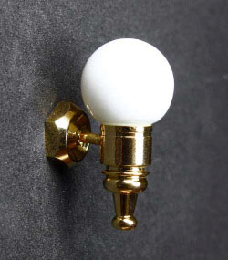 22022 Dollhouse Miniature Wall Sconce White Globe Light Lamp