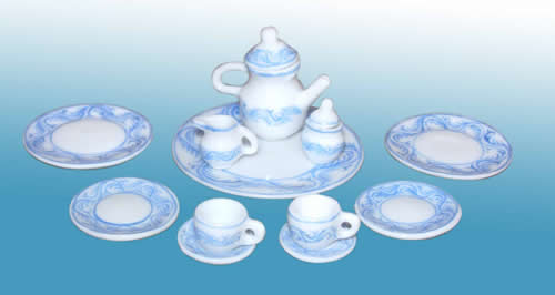 Collectible Blue Porcelain Full Tea Party Set - EP 05042